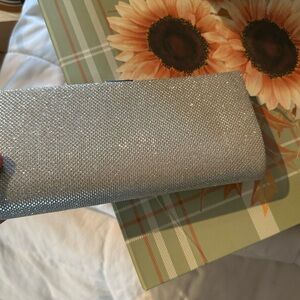 Silver Rhinestone Evening Clutch